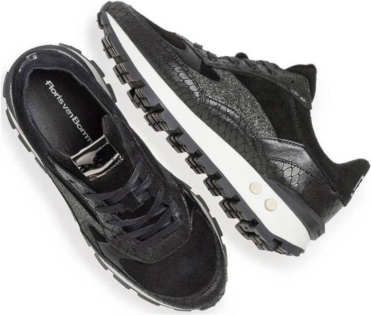 Floris van Bommel Blokki 04.03 leren sneakers zwart
