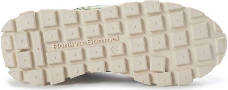 Floris van Bommel Blokki 04.13 leren sneakers groen paars