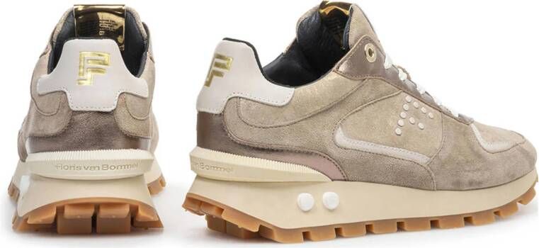 Floris van Bommel Blokki 05.06 leren sneakers taupe