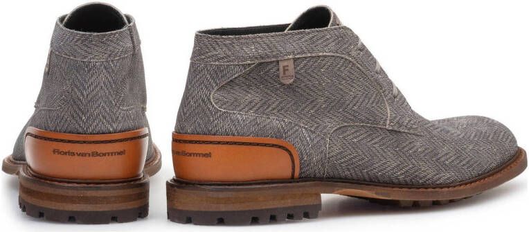 Floris van Bommel Crepi 13.08su suède veterschoenen taupe