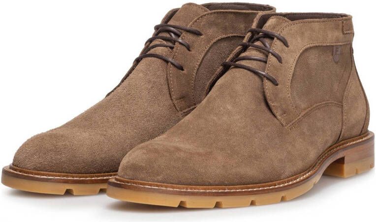 Floris van Bommel De Braver 01.03 suède veterboots cognac