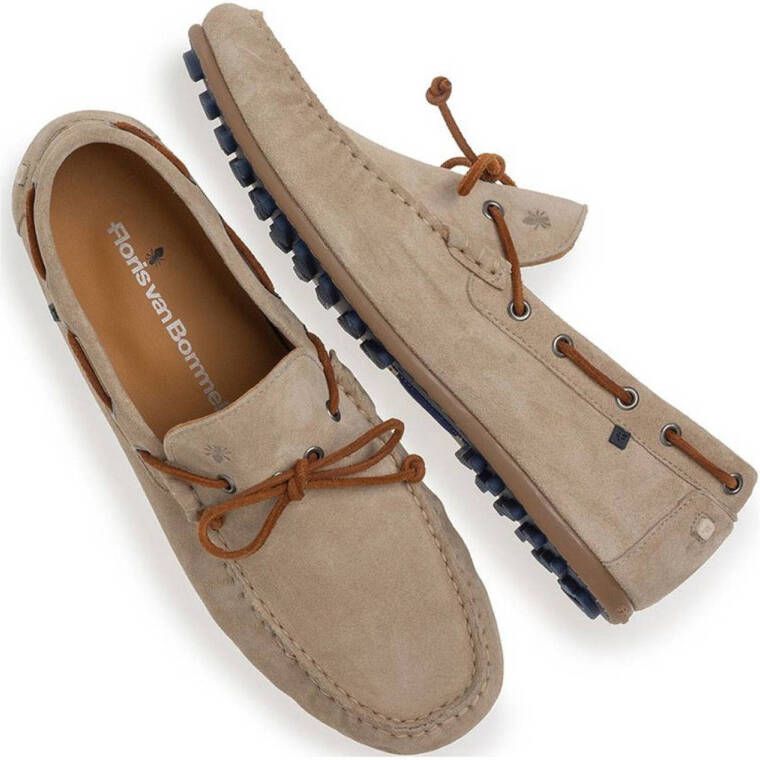 Floris van Bommel De Drijver 01.07 suède mocassins lichtbruin