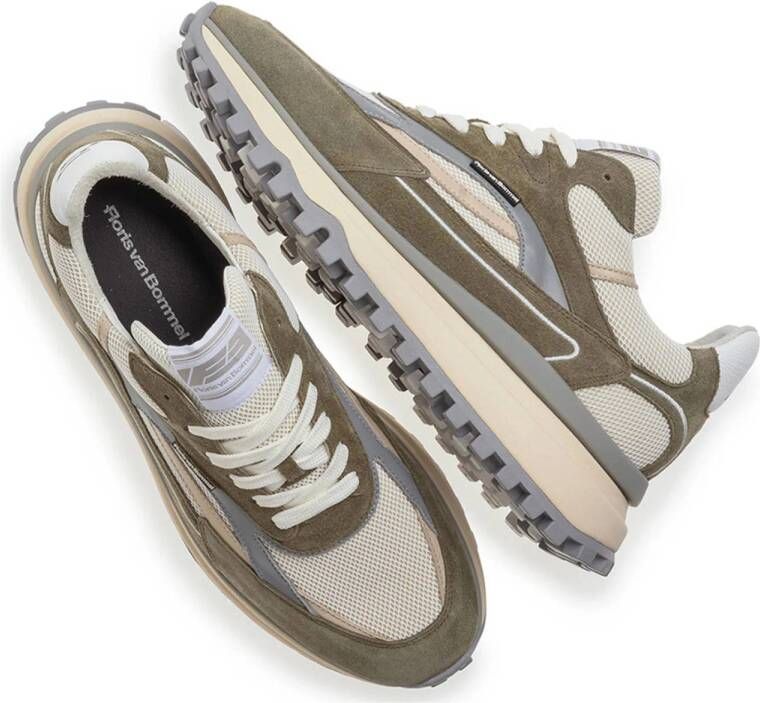 Floris van Bommel De Gripper 02.07 suède sneakers kaki
