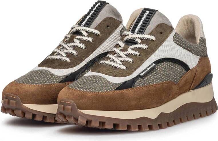 Floris van Bommel De Grommer 05.11 suède sneakers cognac kaki