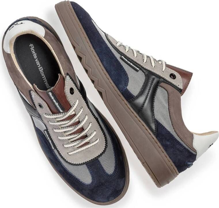 Floris van Bommel De Kupster 08.13 suède sneakers donkerblauw