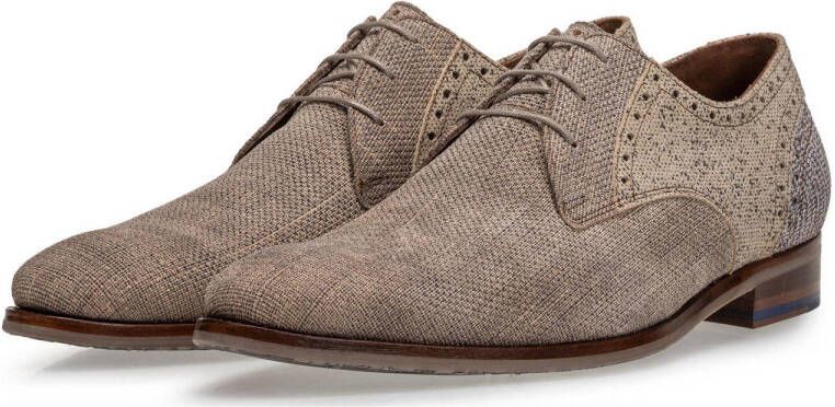 Floris van Bommel De Stapper 17.93 leren veterschoenen beige