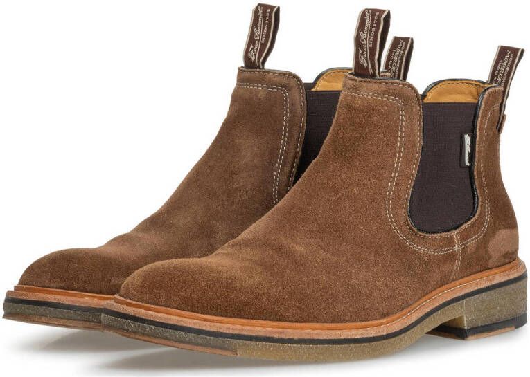 Floris van Bommel De Tanker 03.02 suède chelsea boots cognac