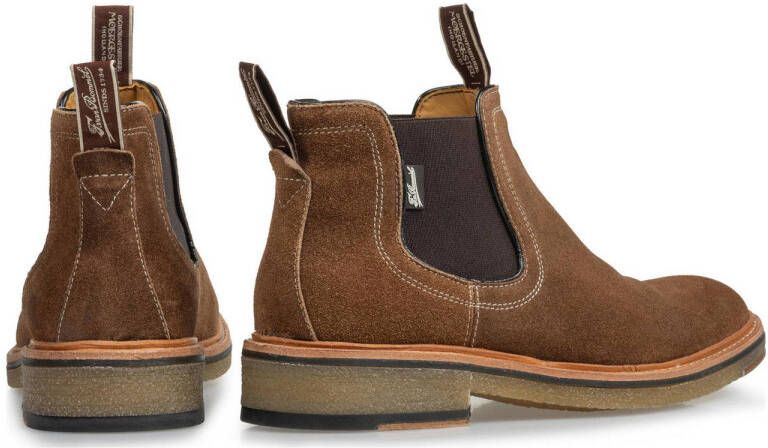 Floris van Bommel De Tanker 03.02 suède chelsea boots cognac