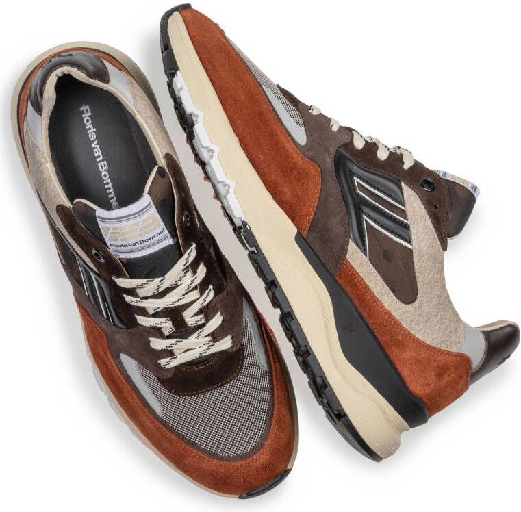Floris van Bommel De Treener 01.22 suède sneakers oranje