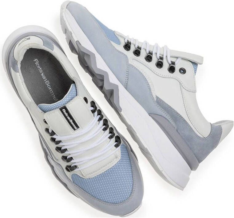 Floris van Bommel De Zager 01.24 nubuck sneakers lichtblauw