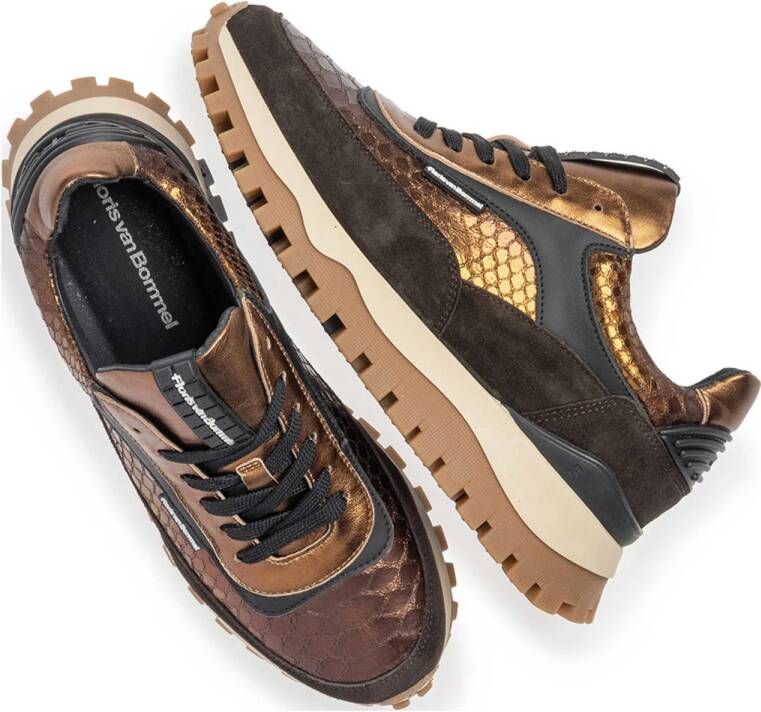 Floris van Bommel Grommi 01.17 leren sneakers brons