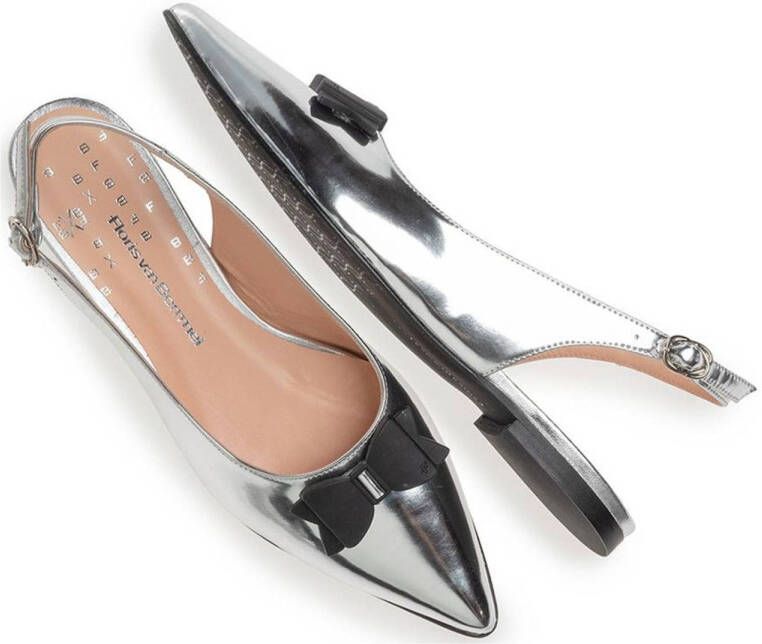 Floris van Bommel Gygi 01.00 leren slingback loafers zilver