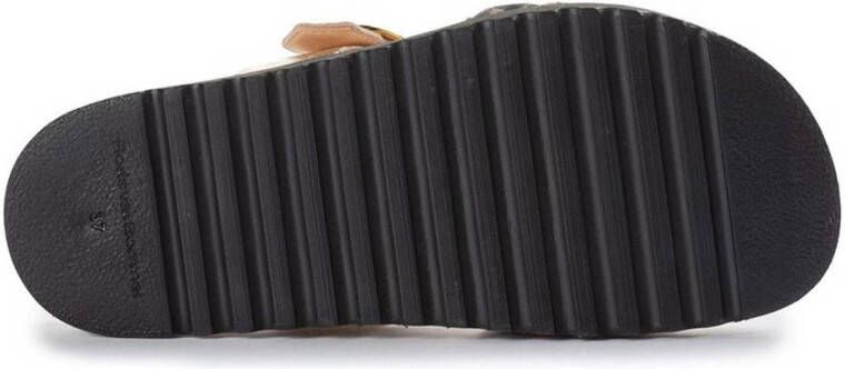 Floris van Bommel Karli 01.03 suède slippers met panterprint taupe