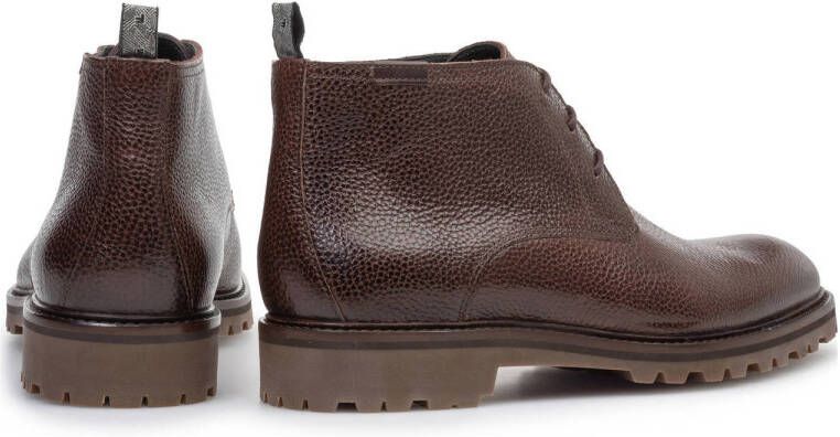 Floris van Bommel leren veterboots bruin