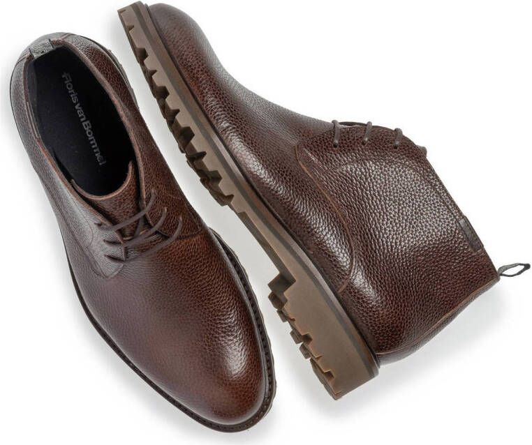 Floris van Bommel leren veterboots bruin