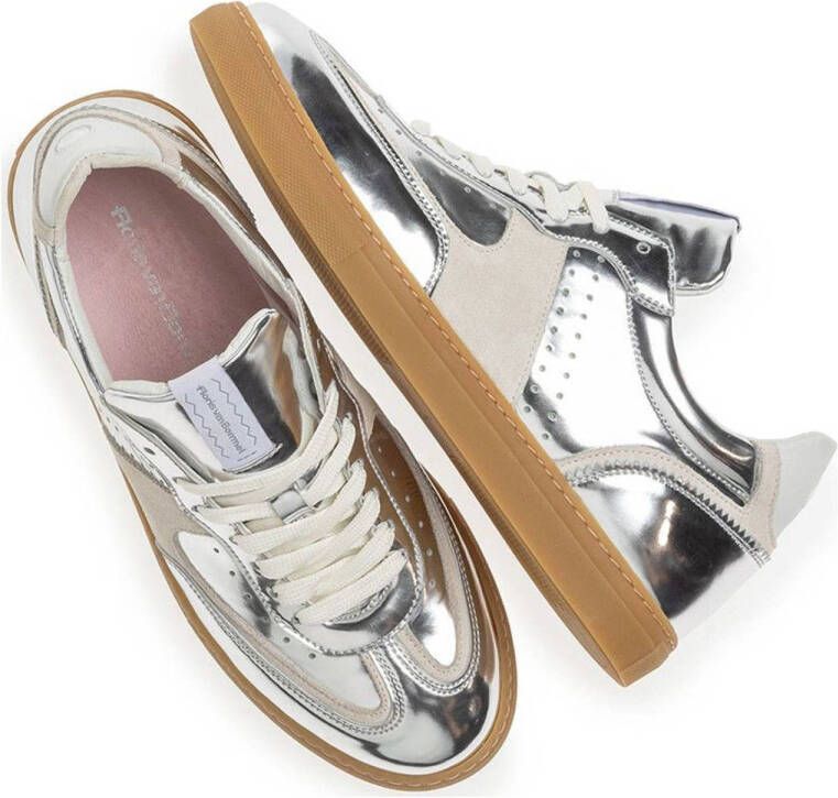 Floris van Bommel Minni 04.04 leren sneakers zilver