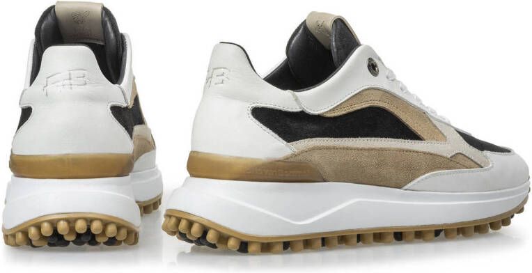 Floris van Bommel Noppi 17.02 leren sneakers zwart wit beige