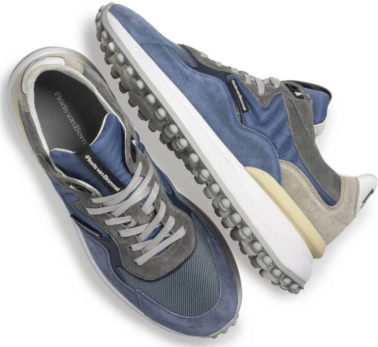 Floris van Bommel Noppi 20.06 suède sneakers blauw