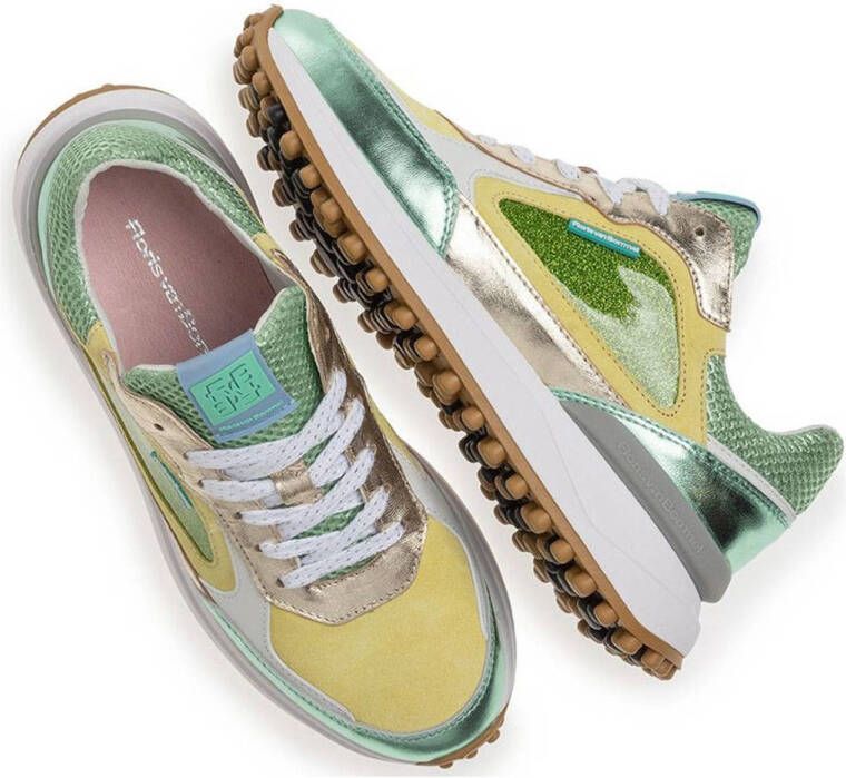 Floris van Bommel Noppi 35.37 leren sneakers lichtgroen
