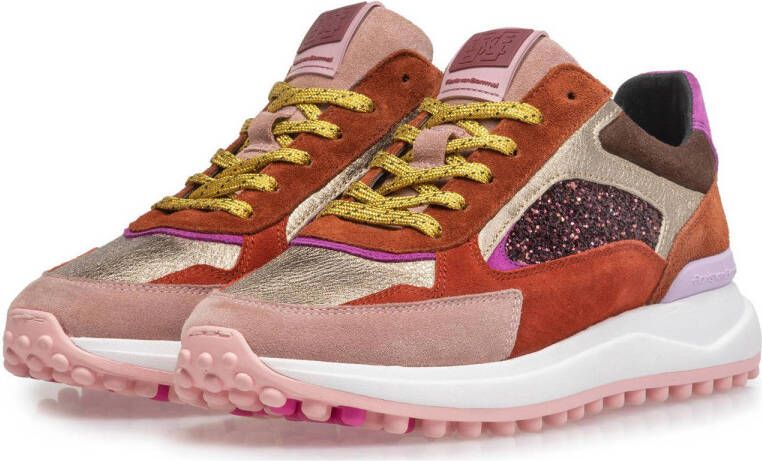 Floris van Bommel Noppi suède sneakers roze multi