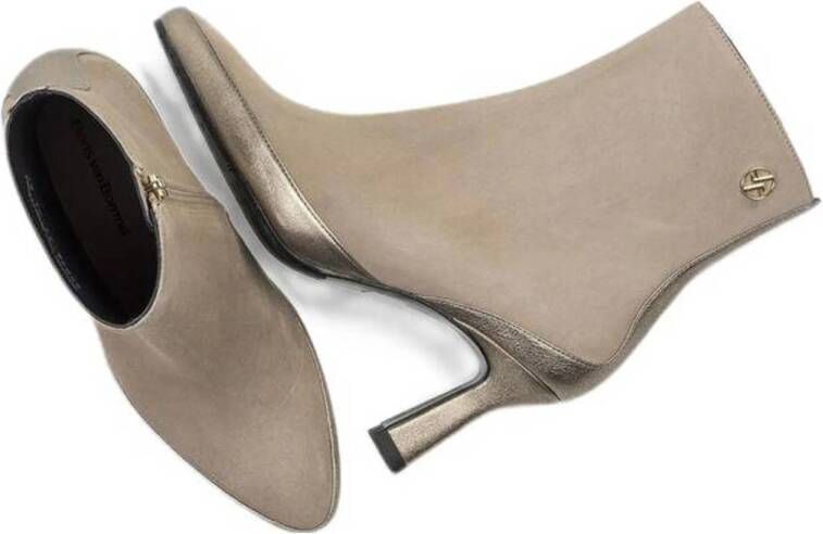 Floris van Bommel Saxi 01.07 suède enkellaarzen beige