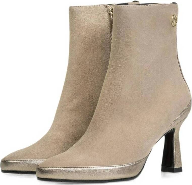 Floris van Bommel Saxi 01.07 suède enkellaarzen beige