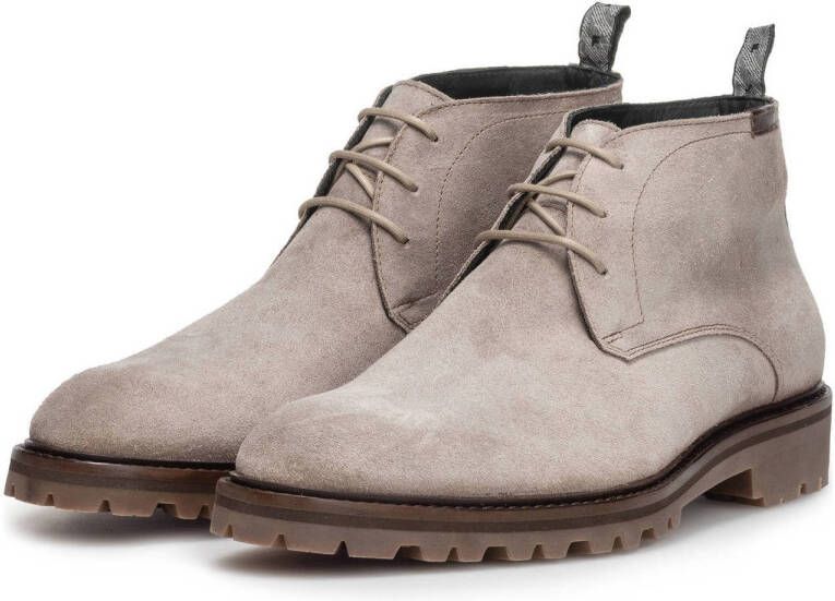 Floris van Bommel Sturdi 01.29 suède veterboots lichtbruin