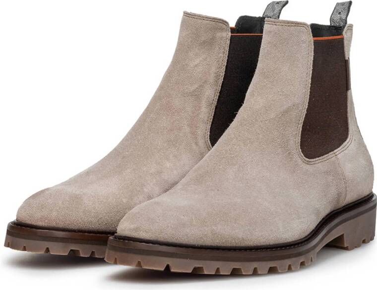 Floris van Bommel Sturdi 04.19 suède chelsea boots lichtbruin