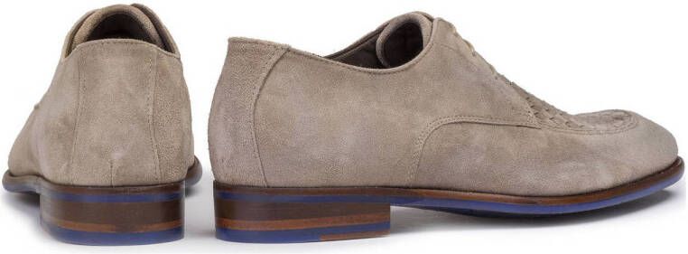 Floris van Bommel De Stapper 50.02 suède veterschoenen lichtbruin