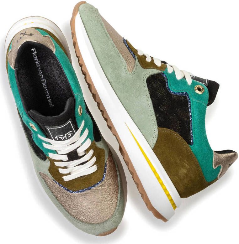 Floris van Bommel Sumi suède sneakers lichtgroen