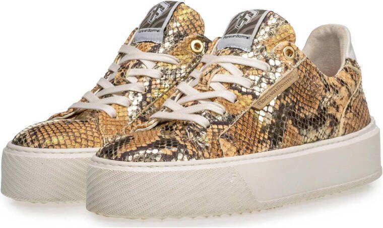 Floris van Bommel Winni 01.09 leren sneakers met slangenprint goud