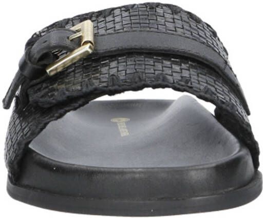 Fred de la Bretoniere Ebby Elena leren slippers zwart