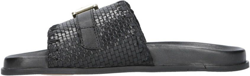 Fred de la Bretoniere Ebby Elena leren slippers zwart