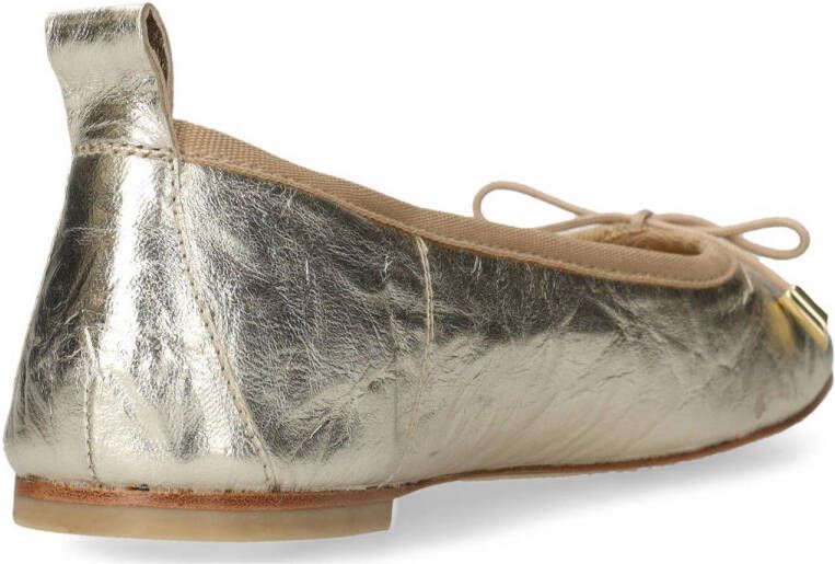Fred de la Bretoniere IDRIS BALLETTO Ballerina Crunch metallic leren ballerina's goud