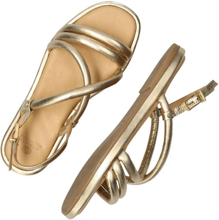 Fred de la Bretoniere leren sandalen goud