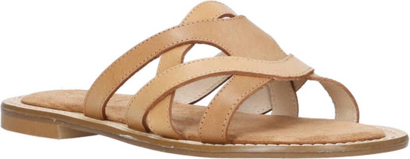 Fred de la Bretoniere Neva leren slipper bruin