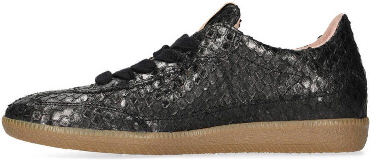 Fred de la Bretoniere Pearl Base leren sneakers met dierenprint zwart zilver