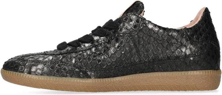 Fred de la Bretoniere Pearl Base leren sneakers met dierenprint zwart zilver