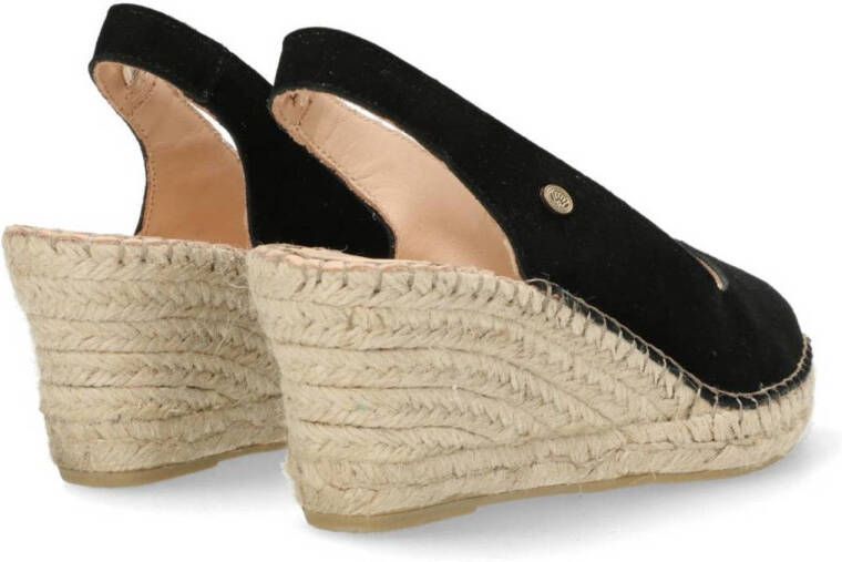 Fred de la Bretoniere suède espadrilles zwart