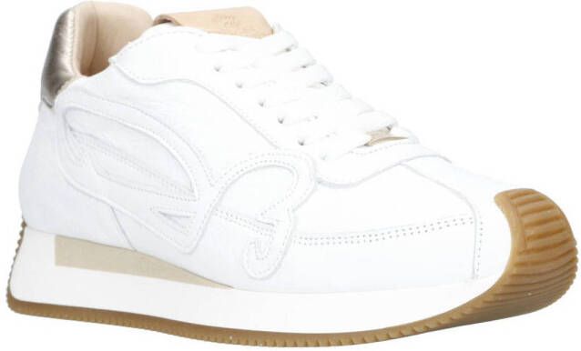 Fred de la Bretoniere Yentl Sign leren sneakers wit goud