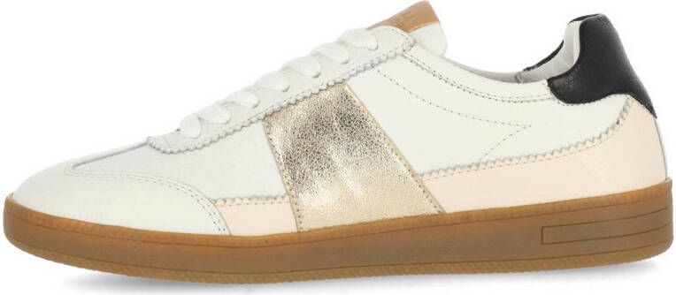 Fred de la Bretoniere Zazza Ella leren sneakers wit goud