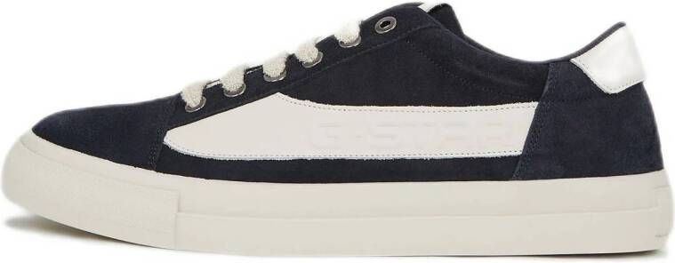 G-STAR Loom BSC M suède sneakers donkerblauw wit