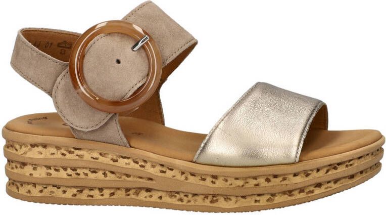 Gabor Best Fitting leren sandalen beige goud