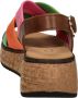 Gabor Comfort leren sandalen roze oranje groen - Thumbnail 3