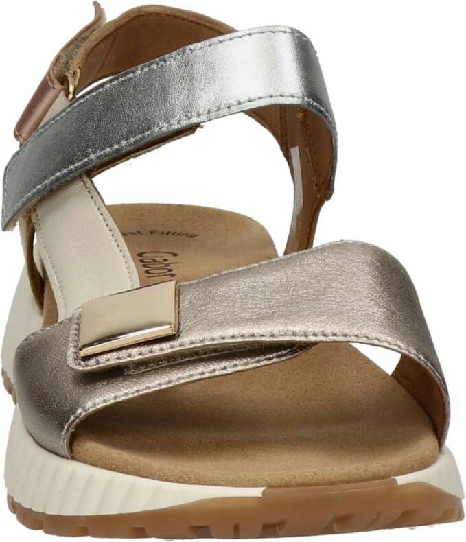 Gabor leren sandalen zilver goud roze