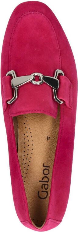 Gabor suède loafers met gesp roze