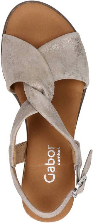 Gabor suède sandalen met coating beige