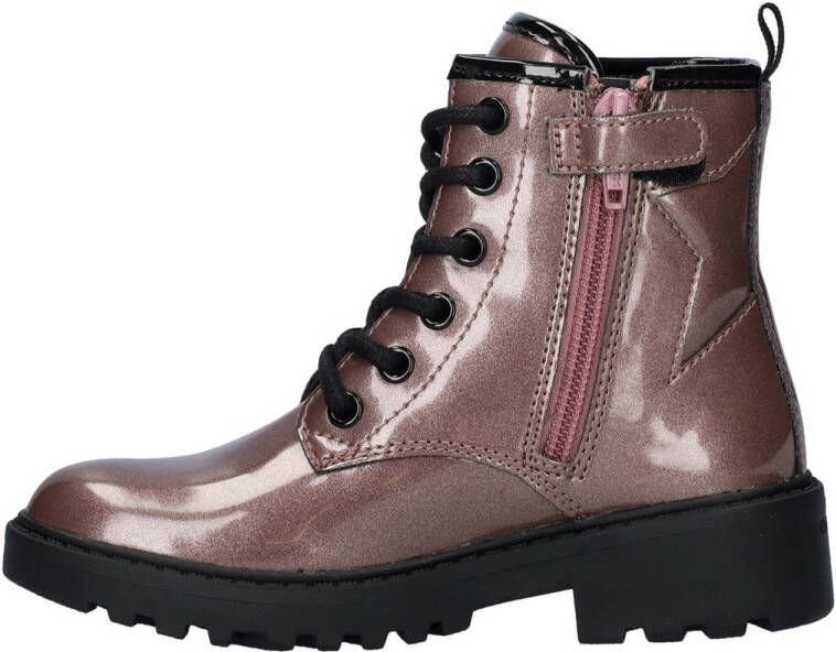 Geox J Casey lak veterboots oudroze