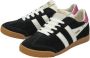 Gola Elan suède sneakers zwart wit roze - Thumbnail 5