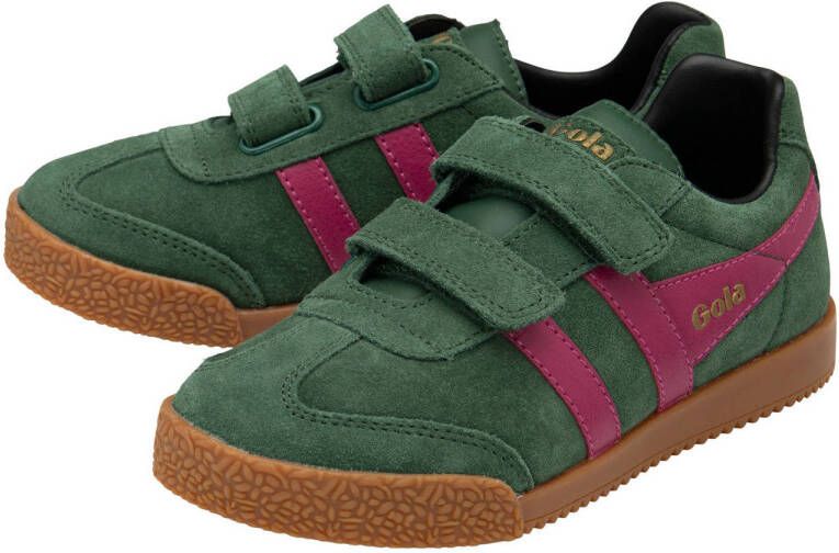 Gola Harrier Strap suède sneakers groen roze